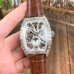 New Copy Franck Muller Cintree Curvex Skeleton Diamond Baguette Watches
