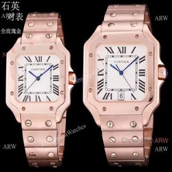 New Replica Cartier Santos de Cartier Lover Watch Rose Gold Quartz
