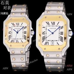 Best Copy Cartier Santos de Two Tone Quartz Watch 39mm or 35mm