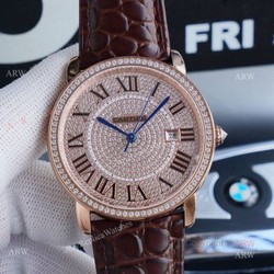 High Quality Cartier Ronde Solo 42mm rose gold Diamond Replica Watch