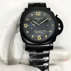 Fake Panerai Luminor GMT PAM 1441 Men Watch Black Steel