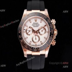 New V3 Version Noob Factory Rolex Daytona Rubber Band Rose Gold Watch