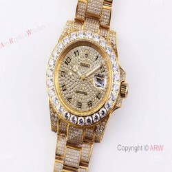 Arabic Dial Rolex Diamond Watch  Gold Rolex Submariner 116610 Replica Watches