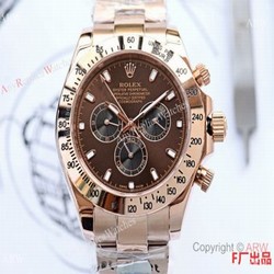 New Replica Rolex Daytona Rose Gold Chocolate Dial Watch Mingzhu Automatic