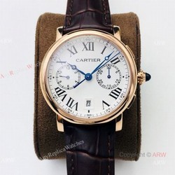 (GZF) 1:1 Copy Rotonde De Cartier Gold Chronograph Watches 40mm