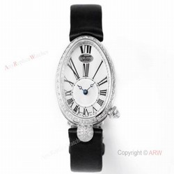 Replica Breguet Reine De Naples Watch  White Roman Numberals With Diamond Bezel