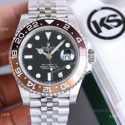 KS Factory Replica Rolex GMT Master II Swiss ETA Black Dial Watch Rolex 126710BLRO