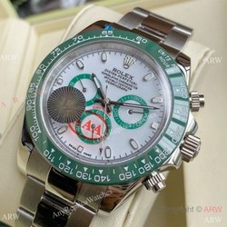 Newest Replica Rolex Daytona 116520LV Stainless Steel Watch Green Bezel