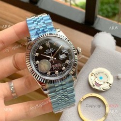 Upgraded Replica Rolex Datejust II 41 Watch Black Diamond Dial Jubilee Strap