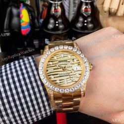 Rolex GMT-Master II Yellow Gold Diamond Case Watch  New Replica