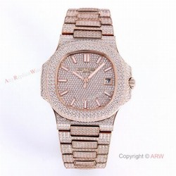 5719 Patek Philippe Nautilus Bust Down Rose Gold Replica Watch 40mm