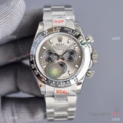 Swiss Quality Copy Rolex Comograph Daytona 40 Watch Ceramic Bezel Rhodium Grey Dial