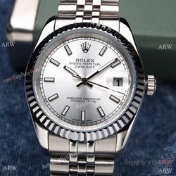 Stainless Steel Silver Dial Oyster Perpetual Datejust Rolex Couple Watches  Best Replica