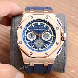 New Copy Audemars Piguet Royal Oak Chronograph Watches Rose Gold and Blue