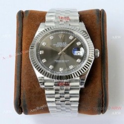 VR-Factory Copy Rolex Datejust II 41mm Watch Gray Diamond Dial Jubilee Band