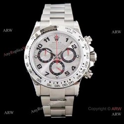 Best 1:1 JH Factory Swiss 4130 Rolex Daytona Watch Silver Arabic Stainless Steel