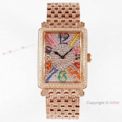 New! Swiss Copy Franck Muller Long Island Rose Gold Ice Watch Dream Markers