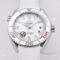 New VS Factory Omega Seamaster Planet Ocean 600m White Ceramic White Rubber Strap TOKYO 2020 Ladies Watch Replica