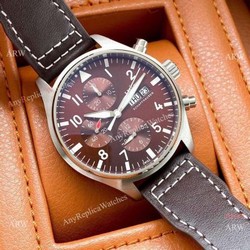 New Copy IWC Big Pilots Chronogaph Watch Chocolate Dial