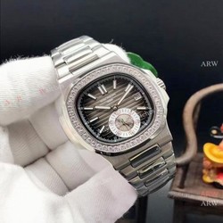 Patek Philippe Nautilus Replica Watch Stainless Steel Diamond Bezel