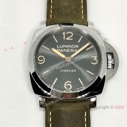 NEW! Copy Panerai Luminor Firenze PAM00605 Rhodium Gray Dial Watch