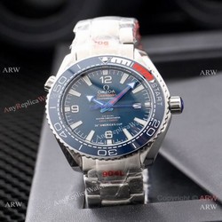 New Copy Omega Planet Ocean 600M Americas Cup Watches Stianless Steel Blue Dial