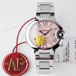 (AF) Swiss Replica Ballon Bleu Cartier Watch 33mm Pink Dial