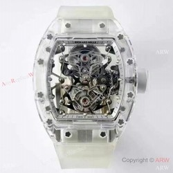 2020 New! True Double Tourbillon  EUR Swiss Richard Mille RM 56-02 Sapphire Tourbillon Watch 55mm