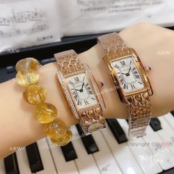 2020 NEW! Replica Cartier Tank AmEricaine Watch Rose Gold Quartz Movement