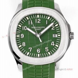 (ZF) Best Replica Patek Philippe 5168G Aquanaut Green Rubber Strap Watch Swiss Cal 324