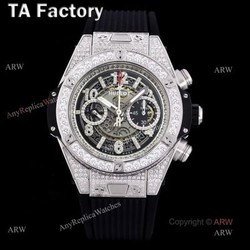 Best Replica Hublot Big Bang Unico 45mm Full Diamonds Automatic Watch For Men