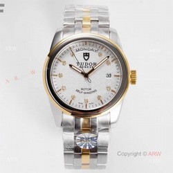 New Tudor Glamour Day Date White Dial Watch With Diamond Markers 39mm Swiss Replica
