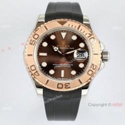 EW Factory Rolex Yacht Master 40mm Watch Chocolate Dial Rubber Strap