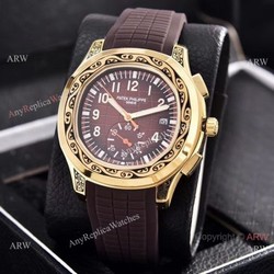 Patek Philippe Aquanaut Engraving Watches Brown Gradient Dial 42mm