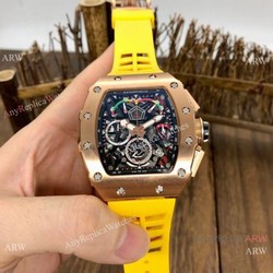 Japan Grade Richard Mille Rose Gold Chronograph Watch 50mm