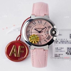 (AF) Swiss Replica Ballon Bleu Cartier Pink Watch 33mm Midsize