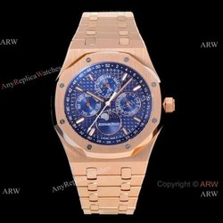 BF Factory Swiss Audemars Piguet Royal Oak Perpetual Calendar Watch Rose Gold Blue Cal.5134 Movement