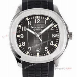 (ZF) Swiss 324 5167A Patek Philippe Aquanaut Grey Dial Black Rubber Band Automatic Watch Replica