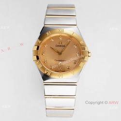 NEW! Swiss Copy Omega Constellation 2-Tone Watch 28mm Quartz
