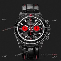 High Quality Replica Rolex Daytona Rainbow Black Carbon Swiss Quartz Watch