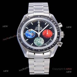 Replica OM Factory Omega Speedmaster Moonwatch With 3 Colors Sub-Dials Black Ceramic Bezel