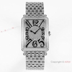New! Iced Out Franck Muller Long Island Replica Watch Swiss Quartz