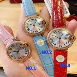 Copy Cartier Ballon Bleu De Leather Strap Watches 33mm Quartz
