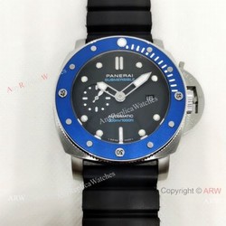 NEW! Panerai Luminor Submersible Pam01209 Watch Blue Bezel