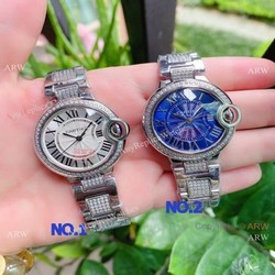 Replica Cartier Ballon Bleu 33mm Quartz Watch Silver Dial and Blue Dial