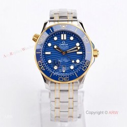 VS Factory Omega Seamaster Diver 300m Blue Dial Gold And Silver Watch Best Replica