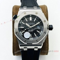 JF Factory Replica Audemars Piguet Divers Swiss 3120 Watch Silver and Black
