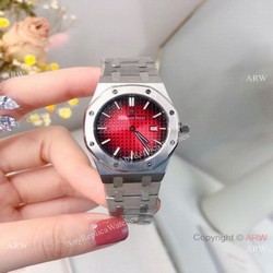 Best Copy Audemars Piguet Royal Oak Red Dial Watch 33mm Women