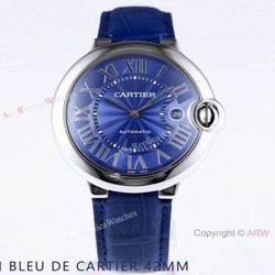 AF Swiss Grade Copy Cartier Ballon Bleu Watch 42mm Blue Dial