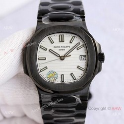 PPF Factory Patek Philippe Nautilus Black and White Watch Swiss AAA Copy